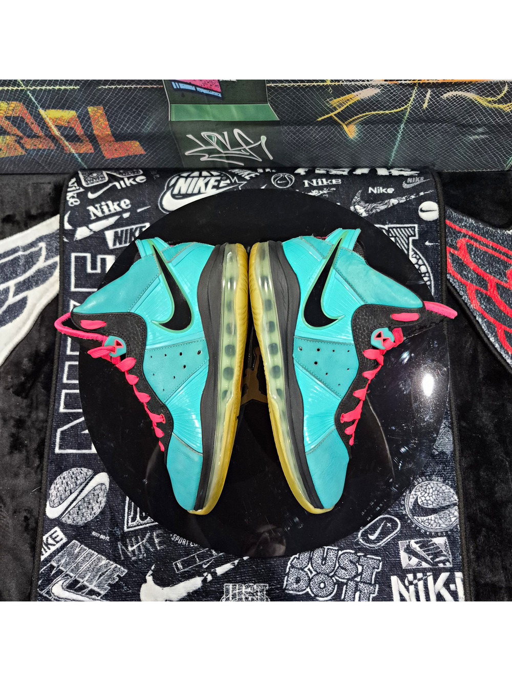 These are the Nike LeBron 8 South Beach Laced Up Turquoise/Black/Pink 7m 8.5w
